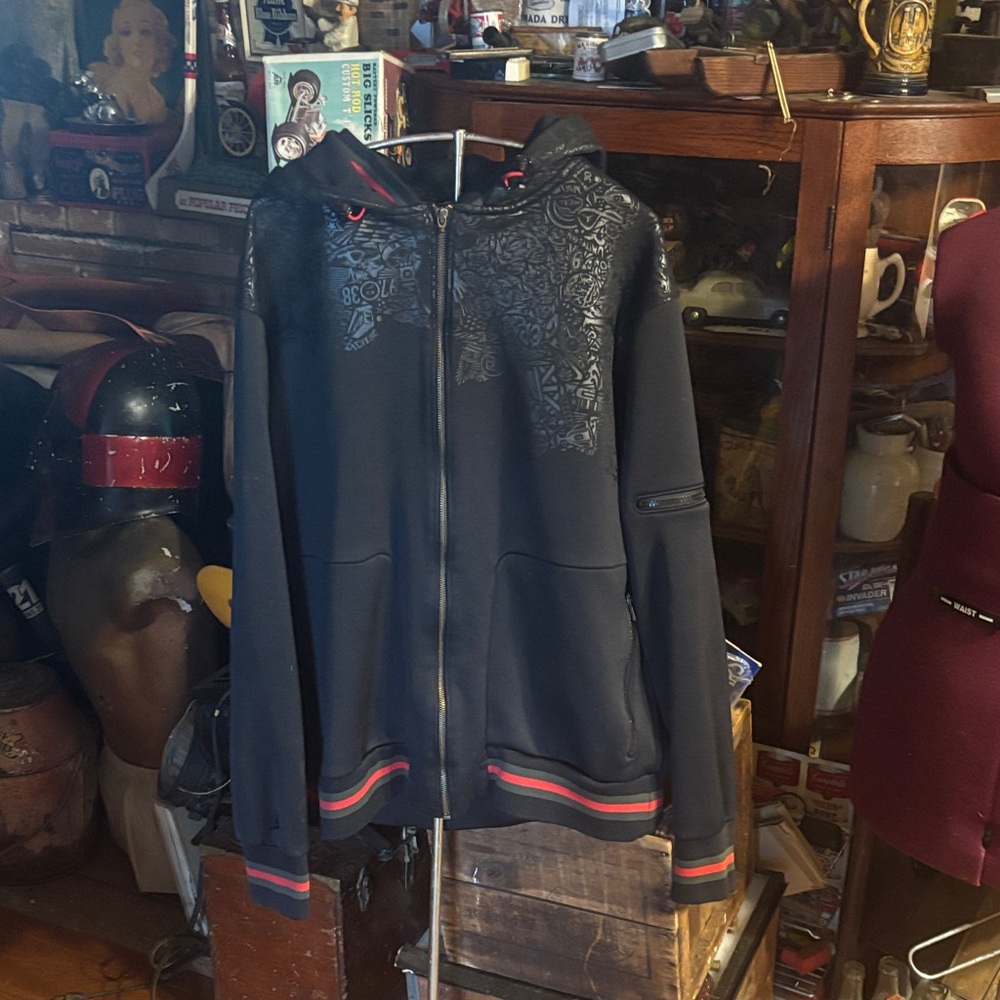 Vintage Jordan Black Performance Jacket with Red Accents a limited red rage